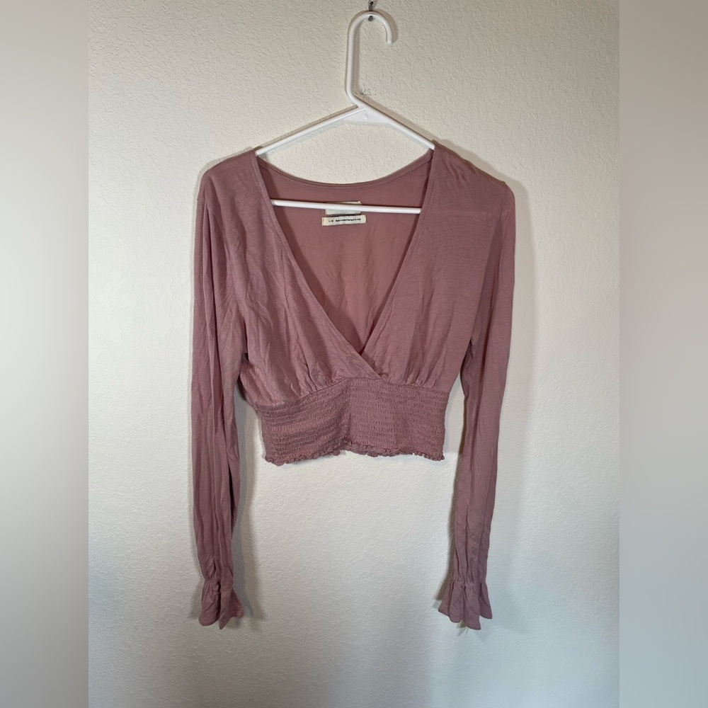 Urban Outfitters Pink Smocked Crop Blouse - Picture 3 of 8